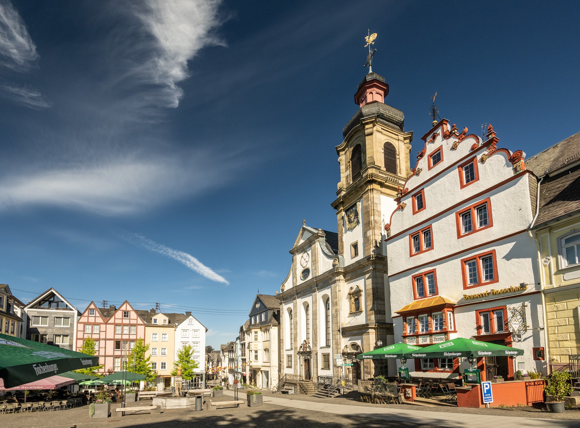 Blick von der evangelischen Kirche auf den Alten Markt 